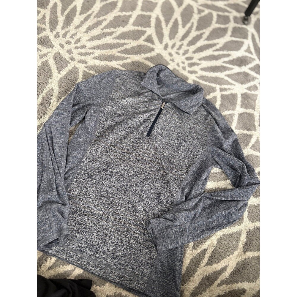 Heathered Blue/Gray Lululemon Quarter Zip Pullover Sweater